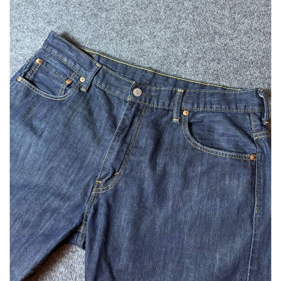 Levi's Jeans Mens 36x33* Blue 569 Loose Straight American Dark‎ Wash Denim - Picture 4 of 12